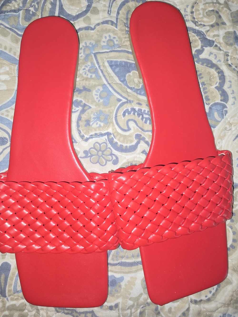 Women’s Red Braided Slide Sandals